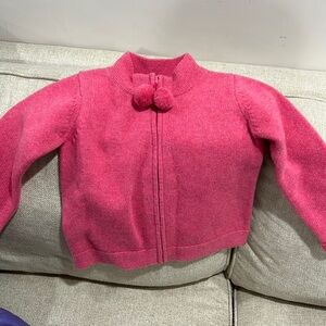 CPC Classic Prep Childrenwear pink lamb wool pom pom zip sweater jacket size 6